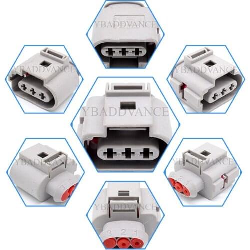 Grey 1 Row 3 Way 2.8mm Sealed Female Knock Sensor Connector 1J0973723G 3B0 973 703 G
