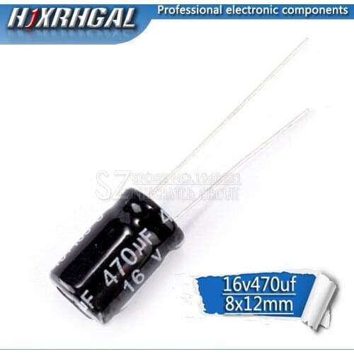 1PCS Higt quality 16V470UF 8*12mm 470UF 16V 8*12Electrolytic capacitor hjxrhgal