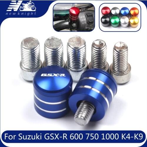 2 Pcs For Suzuki GSX-R 600 750 1000 K4 K5 K6 K7 K8 K9 Mtorcycle CNC Aluminum Rearview Handlebar Mirror Bolt Screws Mount Adapter