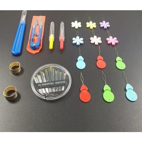 48 pcs/set Sewing Tools Kit Self-Threading Hand Sewing Needle with Needle Threaders Seam Ripper Sewing Thimble Sewing Scissor
