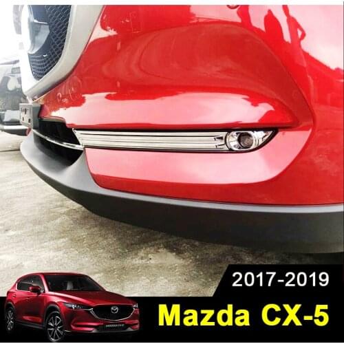 Car Styling Front Fog Lamps Cover Grille Slats Fog Lights Cover Decoration Strips For Mazda CX-5 CX5 2017 2018 2019 Accessories