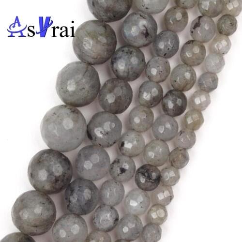 4 6 8 10mm Natural Stone Beads Faceted Labradorite Round Loose Spacer Beads For Jewelry Making DIY Bracelet Necklace Charms 15"
