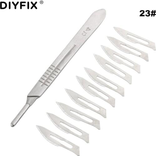 Carbon Steel Surgical Scalpel Knives 11# 23# Blades with Handle Scalpel DIY Cutting Tool PCB Repair Animal Wood Surgical Knife