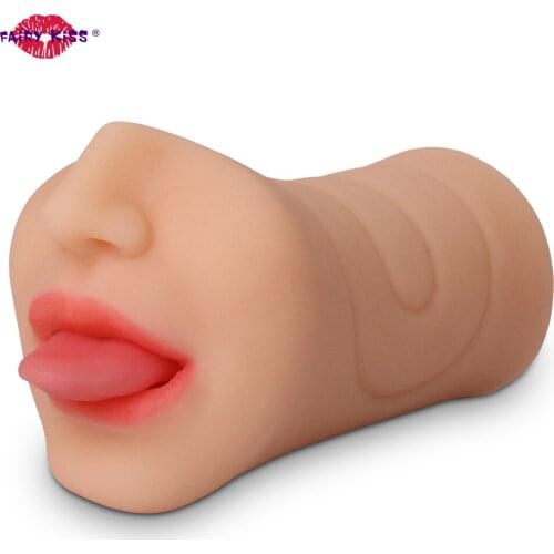 Artificial Pussy Real Vagina Masturbation Soft Stick Mouth Blowjob Male Masturbator Sexitoys Realistic Oral Sex Toys For Men