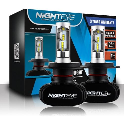 NIGHTEYE LED Headlight Kit H4 9003 HB2 Light Lamp Bulb Hi Lo Beam 50W 8000LM Car LED Light Bulbs Headlight Good Quality