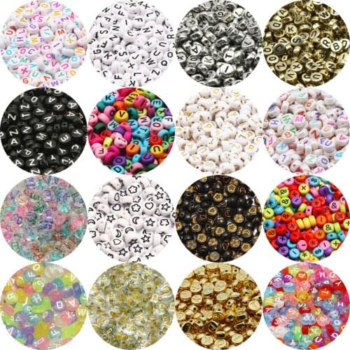 Round 4x7mm Loose Acrylic Spacer Beads Mixed Letter Beads For Jewelry Making Diy Charm Necklace Bracelet Accessories