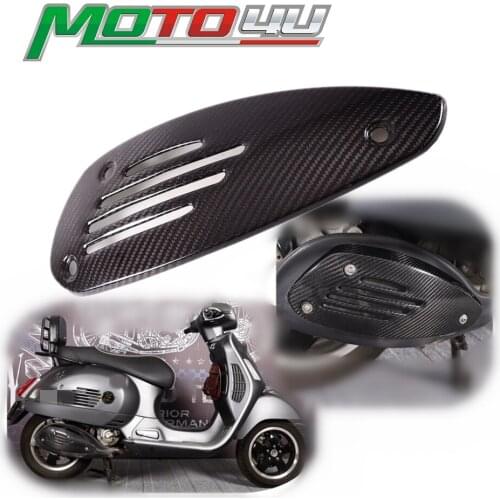 New Carbon Fiber Scooter Exhaust Cover Decorative cover in Full Carbon Heat insulation process For Vespa GTS 300 GTS300