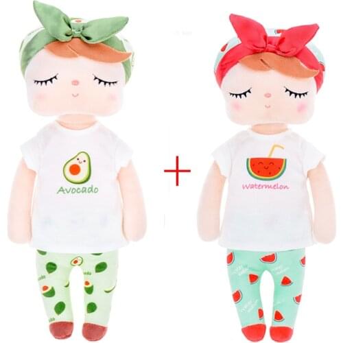 2pcs Metoo New Plush&Stuffed Sweet Rabbit Cute Animals For Kids Toys Angela Doll For Girls Birthday Christmas Gift Fruit Series