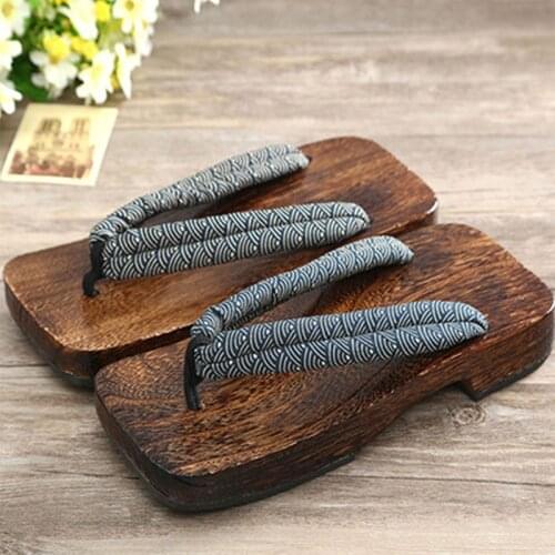 Japanese Anime Cosplay Shoes Wooden Geta Clogs Summer Sandals Men Slippers Kimono Shoes Male Wooden Paulownia Flip-flops