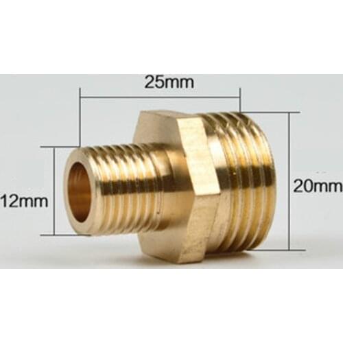 1/2" BSP male Turn 1/4" BSP Male Reducer Brass Pipe Fitting Connector Coupling Adapter