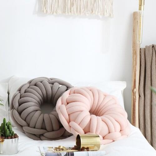 Ring Shape Knot Cushions donut shaped throw pillow handmade Comfortable Seat Cushion personality flower shape pillows with core