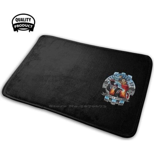 Custom Speed Shop Hot Rods And Muscle Cars Illustration Comfortable Door Mat Rug Carpet Cushion Highboy High Boy Hiboy Hi Boy