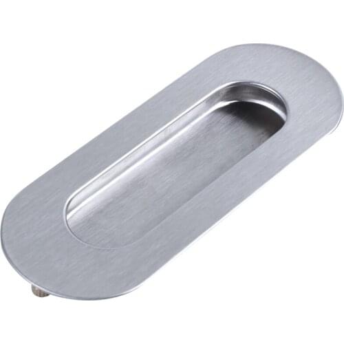 Promotion! 4.7" Long Silver Tone Stainless Steel Sliding Door Cabinet Recessed Flush Pull