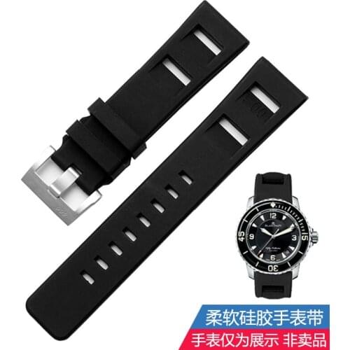 Silicone Rubber Watchband Strap Stainless Steel Buckle Black 22mm 23mmWatch Band Strap Watch for Men Women