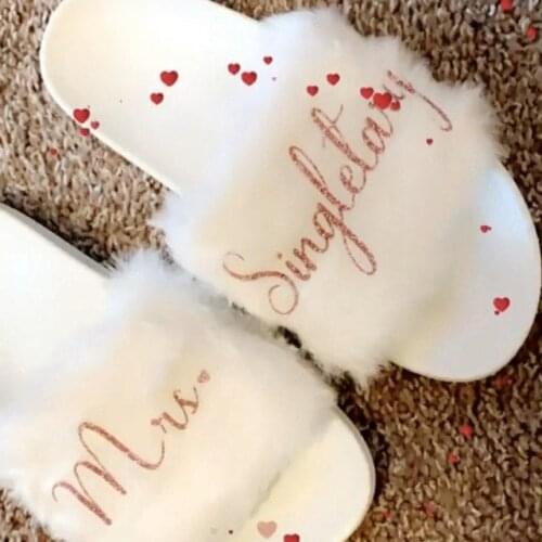 Coral fleece Team bride squad wedding slippers maid of honor gift party supplies customized bridesmaid gift bridesmaid slippers