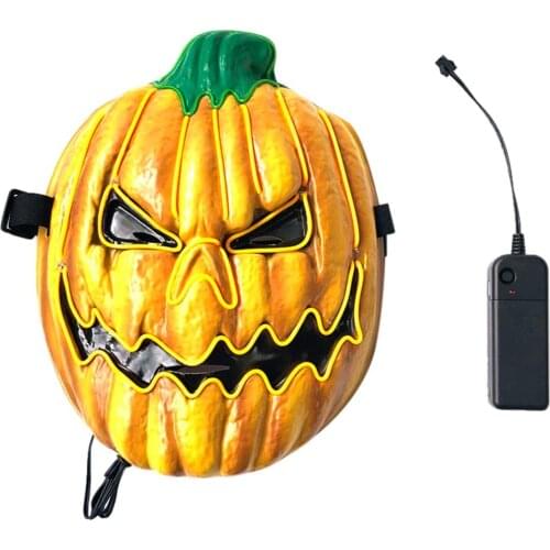 Halloween LED Mask Fluorescent Pumpkin Head Horror Illuminated Mask With 4 flashing effect Halloween Masks Horror Decoration