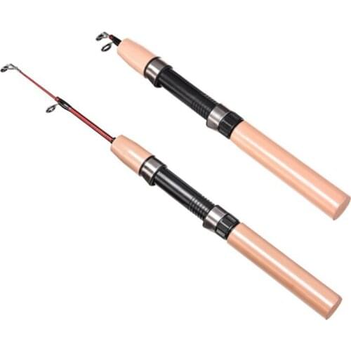 60cm Ice Fishing Rod Winter Super Short FRP Fiber Lightweight Retractable Telescopic Pole (Wheel) For Freshwater Saltwater Tools
