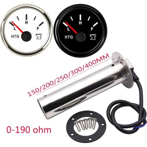 52MM Sewage Level Gauge for Marine Boat Yacht RV 0-190 ohm HTG Gauge with Sewage Level Sensors 150MM 200MM 250MM 300MM 400MM