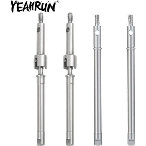 YEAHRUN 1:24 Metal Front and Rear CVD Drive Shaft Axle Kit for Axial SCX24 90081 RC Rock Crawler Transmission Shaft Parts