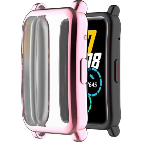 Plating TPU Silicone Glass Screen Protector Case Shell Edge Frame For Huawei Honor Watch ES Full Watch Case Accessories