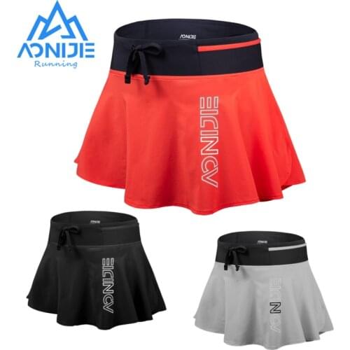 AONIJIE F5104 Women Female Quick Dry Sports Skirt Pantskirt With Lining Invisible Pocket For Running Tennis Badminton Gym