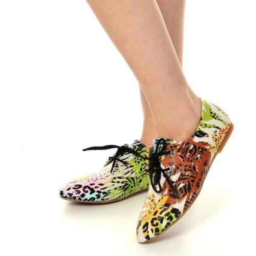 AMAZON LEAF PATTERNED CUSTOM DESIGN WOMEN LACED BALLERINA