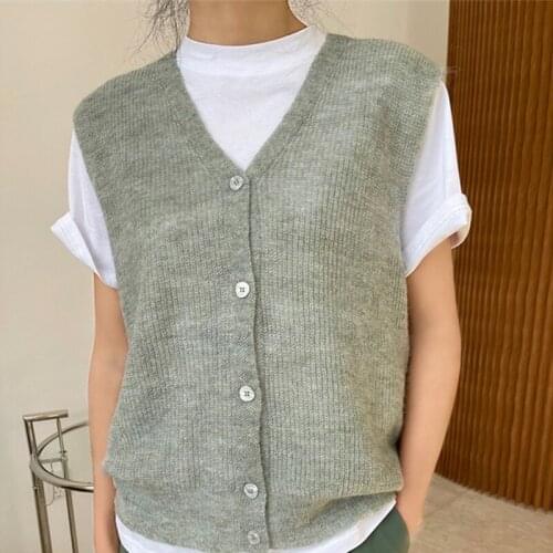 2021 New Autumn Fashion Female Vest Loose High Quality Women Waistvest Solid Color Casual Elegant Cotton Ladies Gilet T234