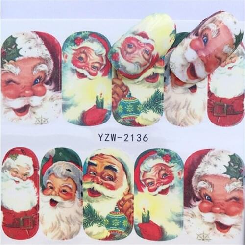 1 Sheet Xmas Snow Pattern New Year Christmas Nail Art Water Transfer Decal Sticker Slider Tip Manicure Decoration Tool Wrap