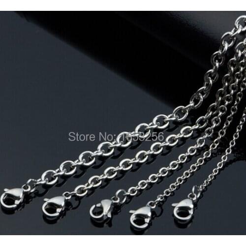10pcs Lot thin 1.8mm 18-30'' In bulk Fashion Jewelry Stainless steel Round ROLO Llink Chain Necklace