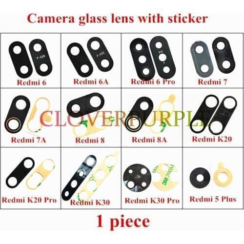 10x Rear back camera glass lens Cover replacement parts for Xiaomi Redmi 5 Plus 6 Pro 6A 7 7A 8 8A K20 K30 Pro