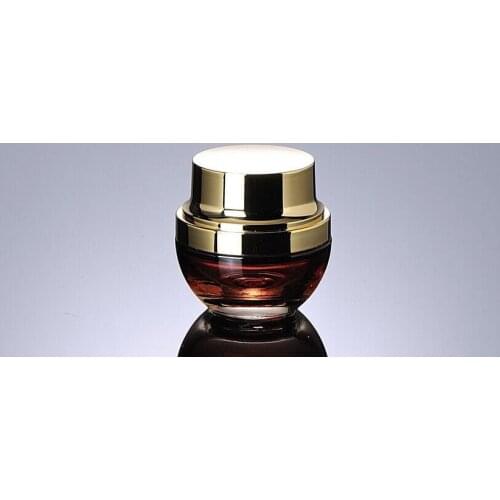 20G red glass cream jar Portable Cosmetic container Bottle w golden cap Moisturizer Sample Container-Empty Pot Travel Skin Care