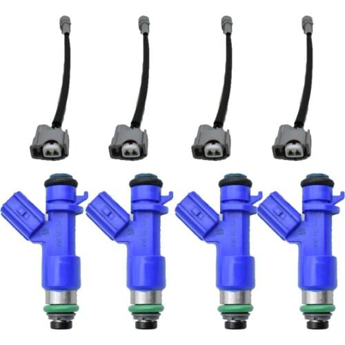 4pc Fuel Injector with plugs 16450RWCA01 16450-RWC-A01 410cc for Acura HONDA 07-12 Honda Civic Integra RSX K20 K24 B16 B18