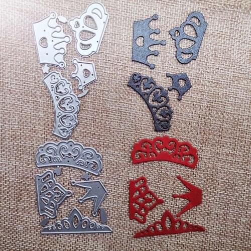 New Metal Cutting Dies Scrapbooking 6pcs Crown DIY Album Paper Card Craft Embossing stencil Dies 80*80mm