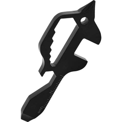 7 In 1 Multi Tool Outdoor Stainless Steel Fish Shaped Mini Keychain Cross Batch Mobile Phone Holder Ruler Bottle Opener Wrench