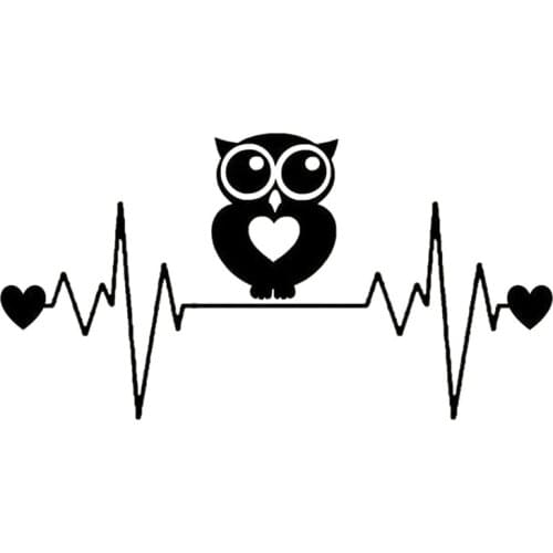 Personalized Car Sticker PVC Accessories Owl Heartbeat Lifeline Car Window Waterproof Motorcycle Decal for JEEP Van Bike Offroad
