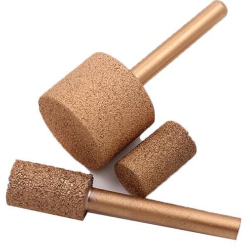 URANN 6mm Shank Brazed Diamond Grinding Head Cylinder-shaped Rough&Fine Sand for Jade Agate Peeling Stone Carving Rotating Tool