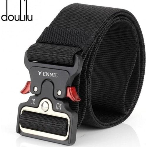 Army Tactical Belt Nylon Military Metal Buckle Adjustable Training Waist Belt Hunting Outdoor Multifunctional Belts for men