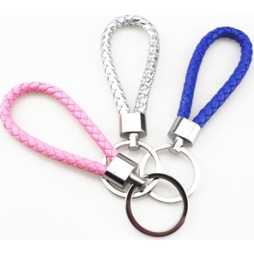 Car Hand-woven leather rope keychain gift for Subaru Forester Outback Legacy Impreza XV BRZ