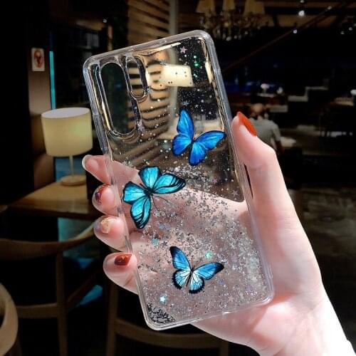 Glitter Silicone Case for Huawei Mate 40 10 Lite 20 Pro 20 X P40 P10 Plus P20 P30 Beautiful Butterfly Soft TPU Back Cover Coqu