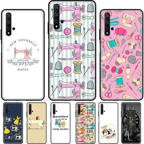Sewing Machine Pattern For Huawei Nova 5T 2Z 2 3 i Y7A Y6P Y5P 2020 Y3 II Y5 Y6 Y7 2017 2018 Y9 Prime 2019 Case