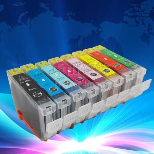 INK WAY 8C, 1SET plus 2Extra Black CLI-8B/8C/8M/8Y/8PC/8PM/8G/8R compatible ink cartridges for Canon Pro9000