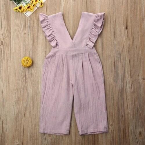 Infant Baby Girls Kids Ruffle Jumpsuit Clothes Playsuit Outfit Summer Sleeveless Children Girl Loose Jumpsuit