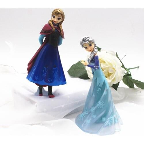 Disney Action & Toy Figures Girl Cake Decorations Frozen Elsa Anna Princess Doll Anime Cartoon Toys