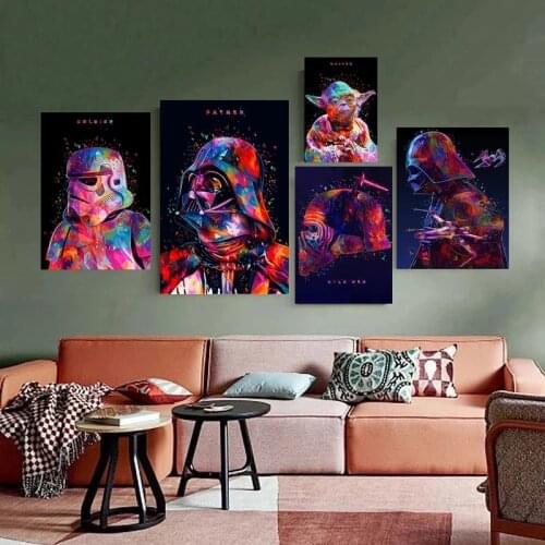 Star Wars Movie Canvas Paintings Darth Vader Yoda Posters Creative Prints Modern Art Wall Picture for Living Room Decor Cuadros