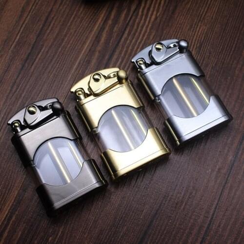 Zorro Kerosene Lighter Creative Rocker Arm Transparent Visible Large Capacity Oil Tank Cigarettes Accessories Smoking Gift