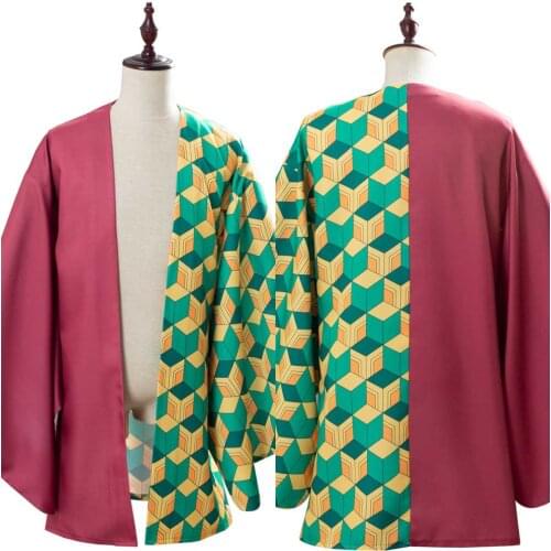 Anime Demon Slayer Kimetsu no Yaiba Cosplay Costume Tomioka Giyuu Cosplay Coat Cloak Top Only