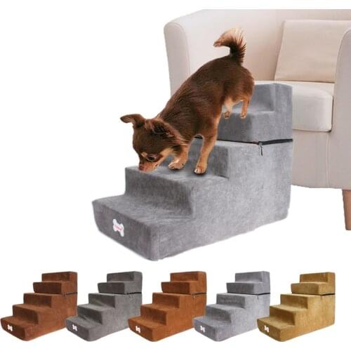 Pet Stair Steps Sofa Dog Stairs Ladder 5 Pet Stairs Step Breathable And Removable Sofa Bed Ladder For Dogs Cats Pets Climbing