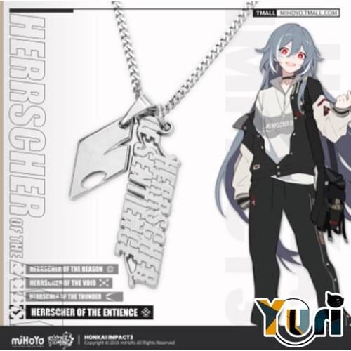 Honkai Impact 3 Fu Hua Metal Pendant Necklace for Women Men Jewelry Cosplay Daily Prop Fashion Gift C