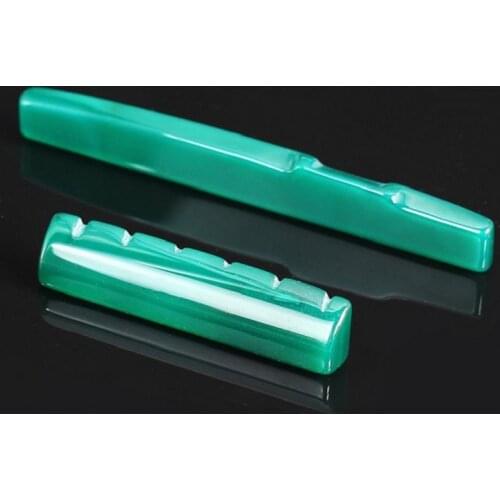 Jade Stone Acoustic Guitar Bridge Saddle and Nut Set 6 Colors available