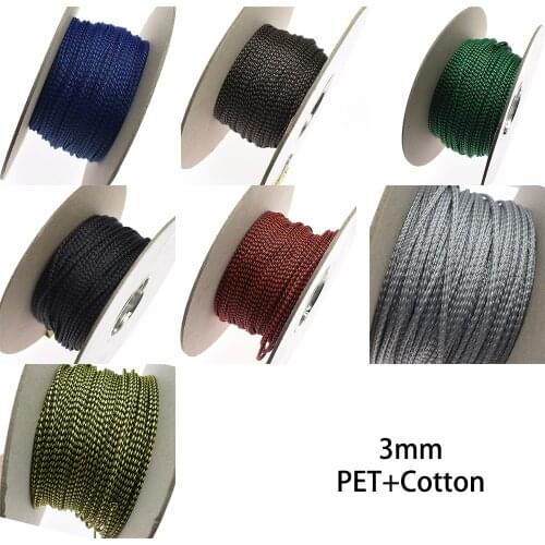 3M 3mm PET Nylon Braided Cable Sleeving Shielding Sheathing Auto Wire Harnessing Protection Expandable Cable Sleeve 12 Colors